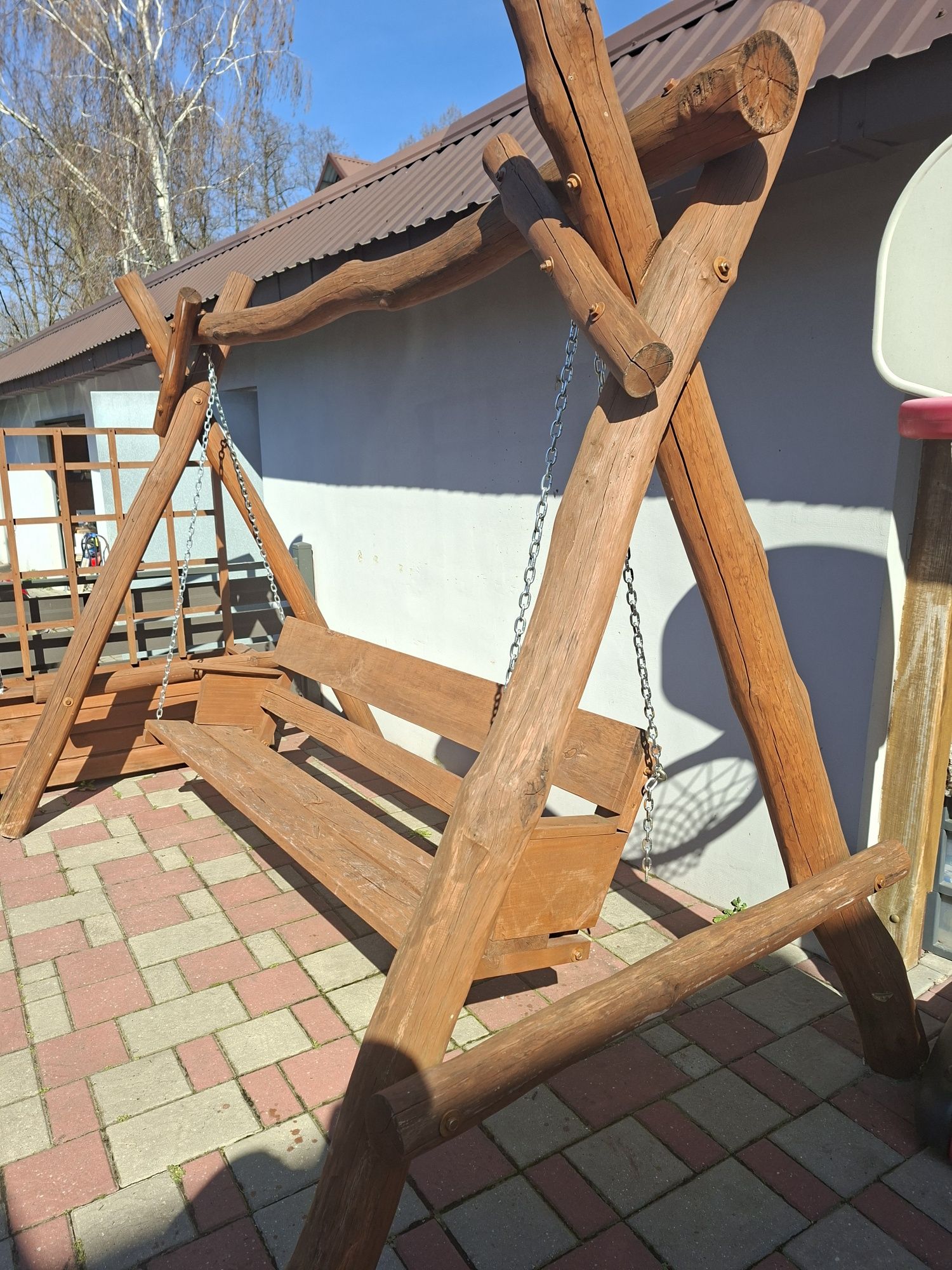 Huśtawka ogrodowa dębowa