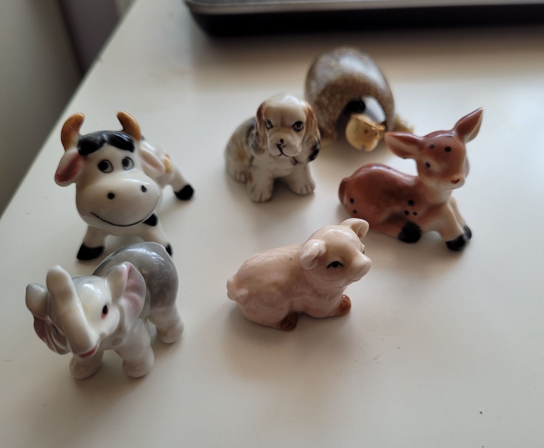 Mini figurki porcelanowe - zwierzęta 5 szt.