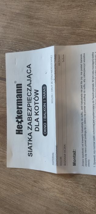 Siatka na balkon z drucikiem premium dla kota 6x3m kompletny nowy zest