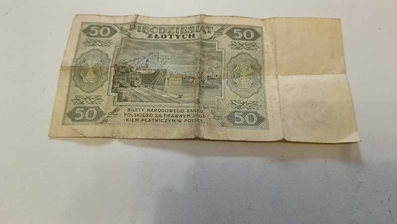 Banknot 50 zł z roku 1948 stan dobry