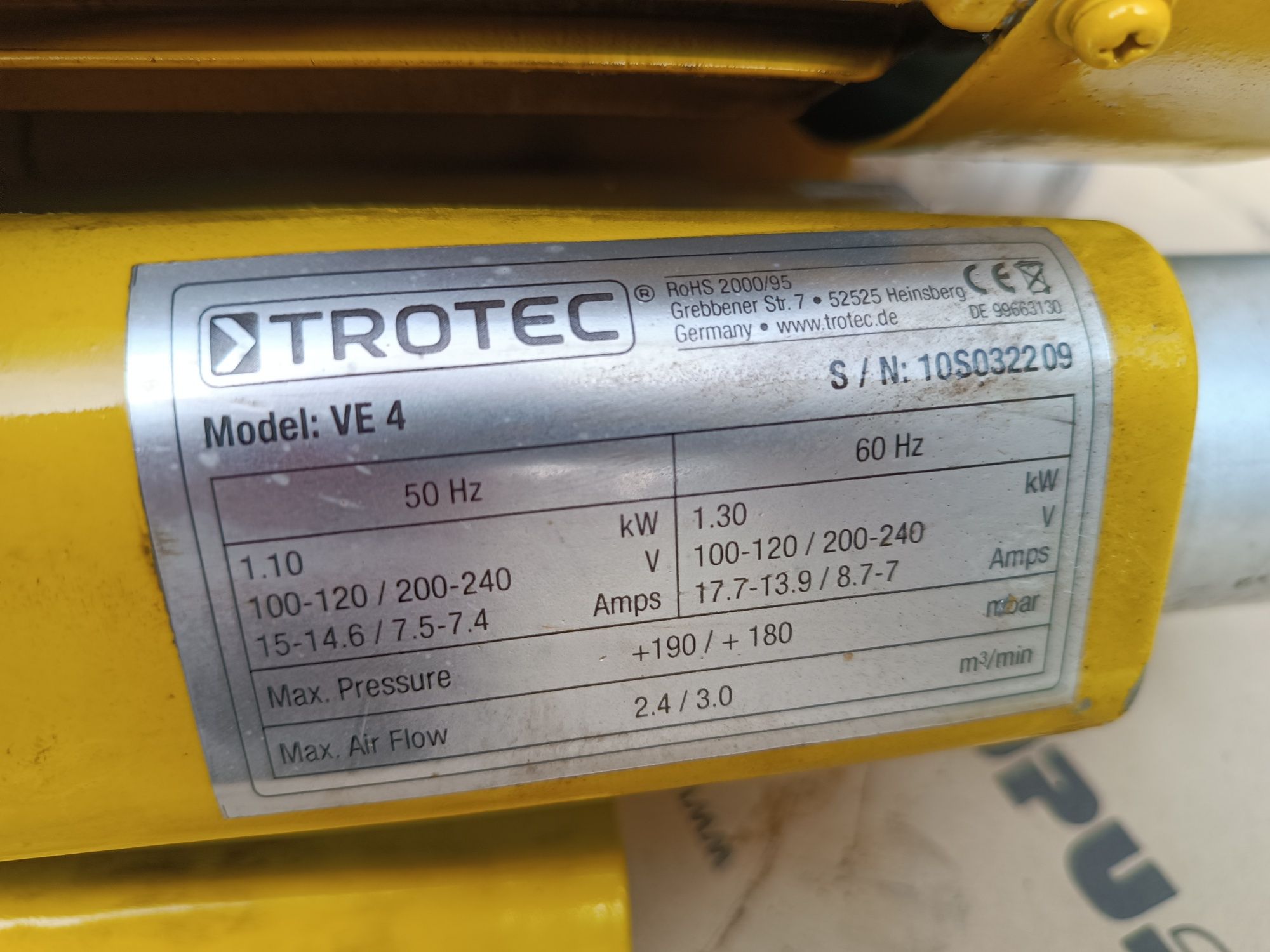 wentylator bocznokanałowy pompa próżniowa trotec 230v zasilanie