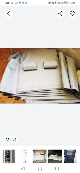Półki wiszące do szafy Ikea Skubb szare 35x45x125 cm idealny stan