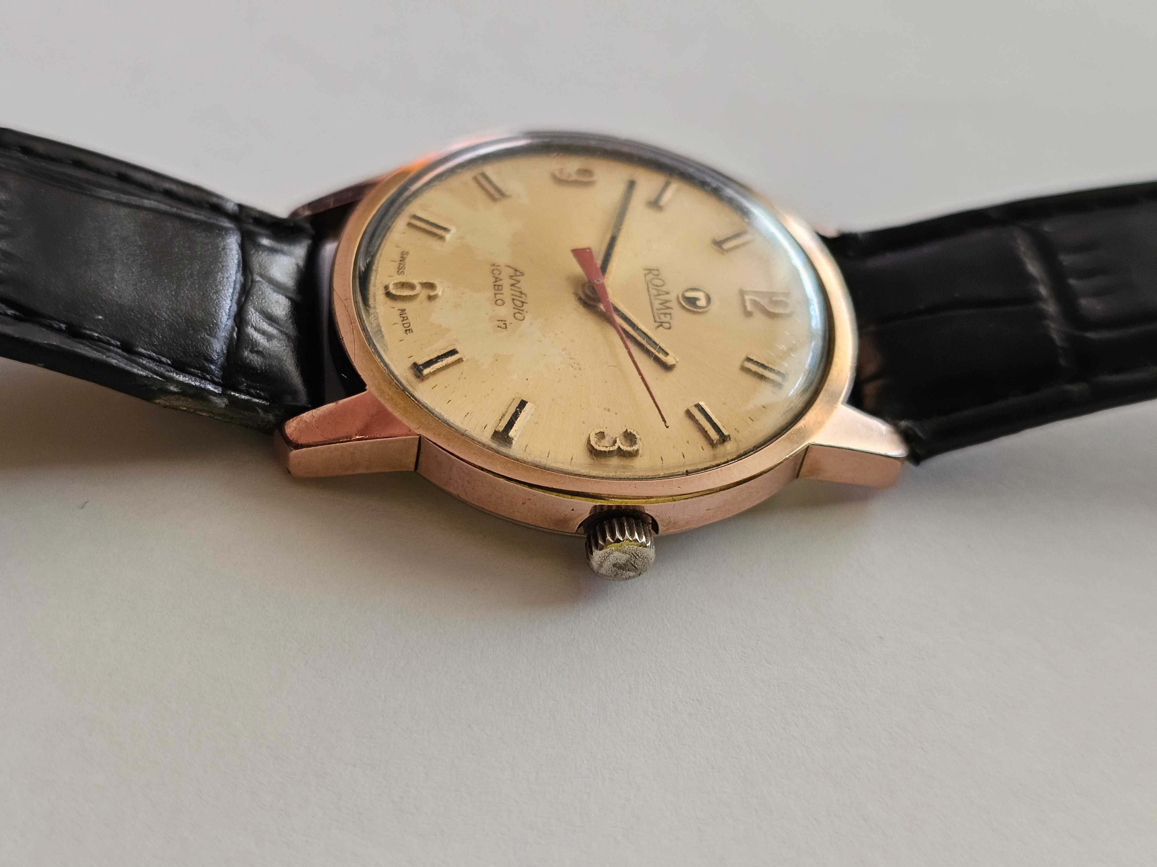 Roamer Anfibio *Swiss Made* pozłacany 35,0 mm b/k