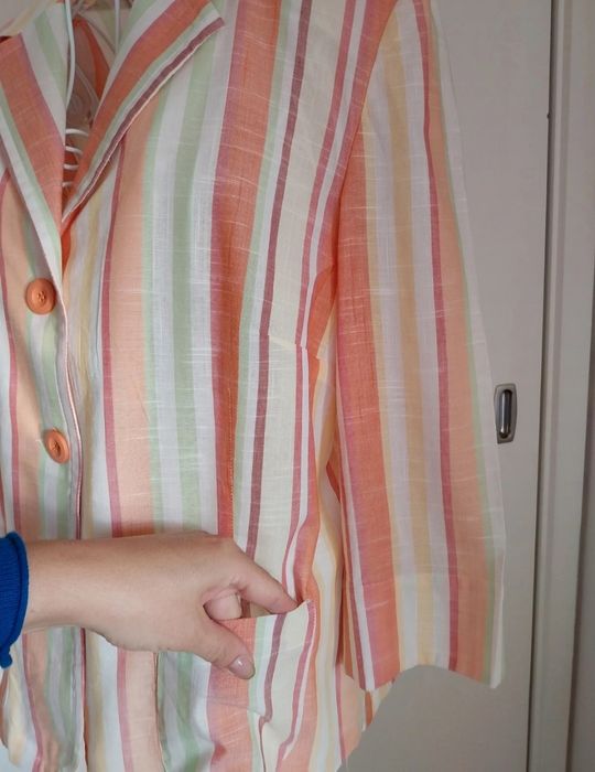 Blazer riscas | manga 3/4 | Sixth Sense by C&A | Tamanho M/L