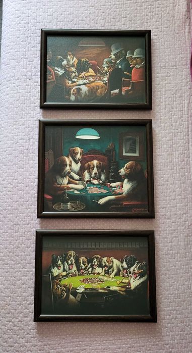 Кухонные барные картины Собаки играют в покер декор на стену
