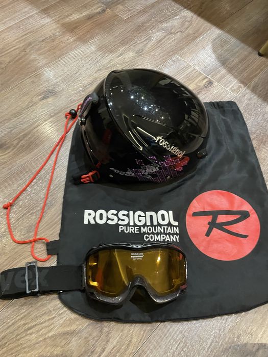 Kask na narty/snowboard Rossignol Toxic i gogle Uvex na okulary