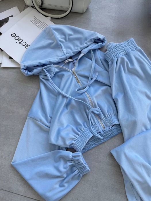 Велюровый костюм женский спортивный штаны топ кофта zara el milas