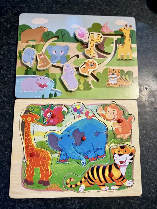 Puzzle z uchwytami i puzzle przesuwanka