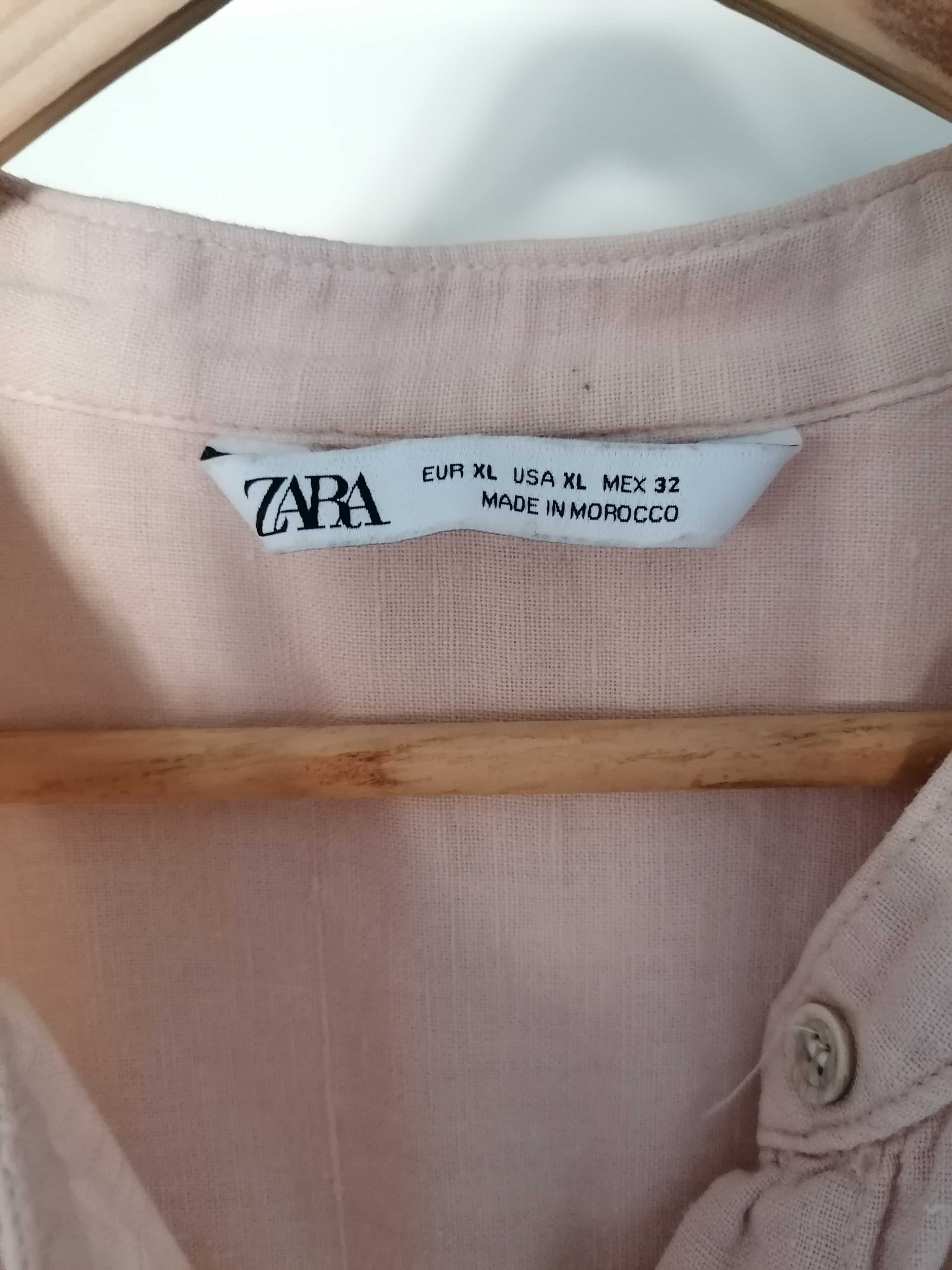 Lniana sukienka koszulowa Zara