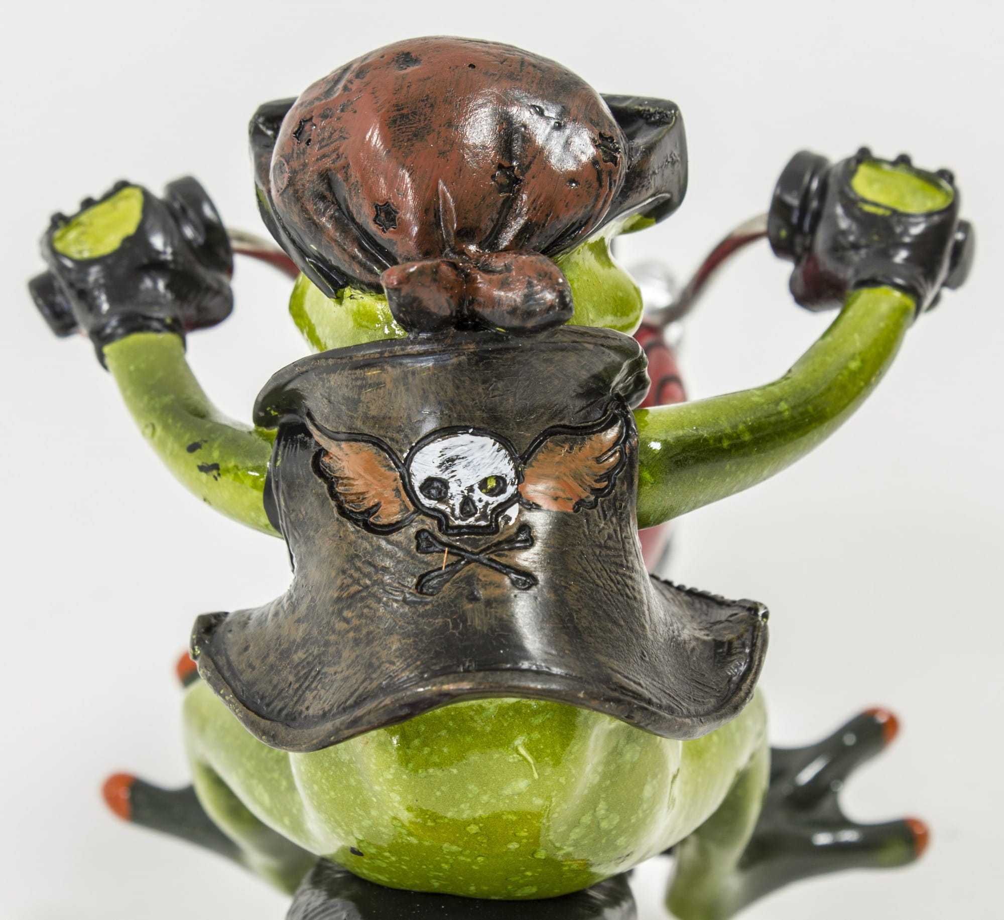 Figurka żaba na motorze 21 cm dekoracja