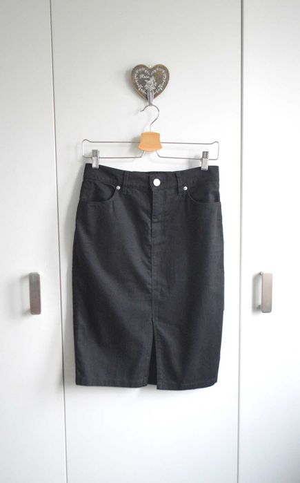 Escada Sport luksusowa spódnica S czarna bawełna minimalizm premium