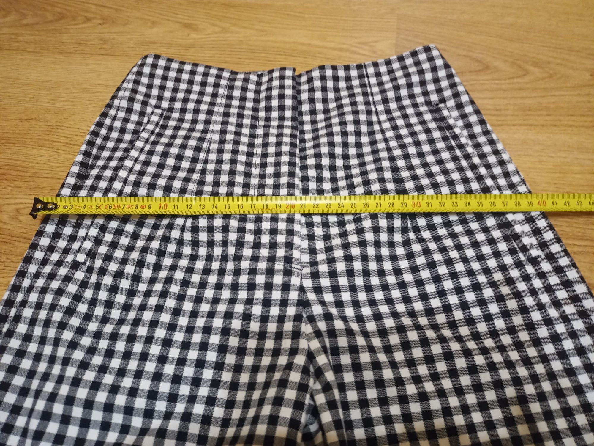 Spodnie chinosy zara w kratke vichy 36