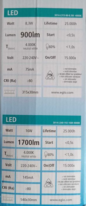 Lampa łazienkowa ścienna sufitowa LED GITA 2