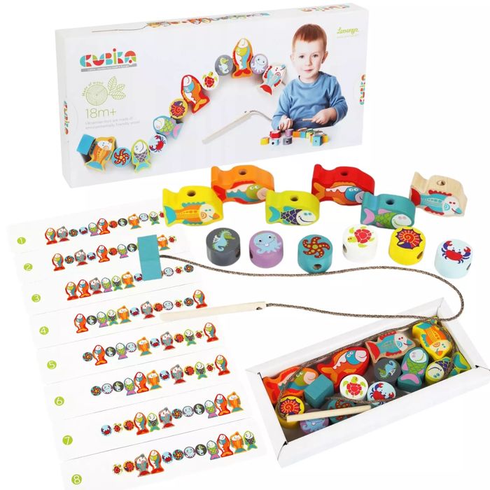 Klocki do nawlekania, rybki. Cubika. Nowy Produkt