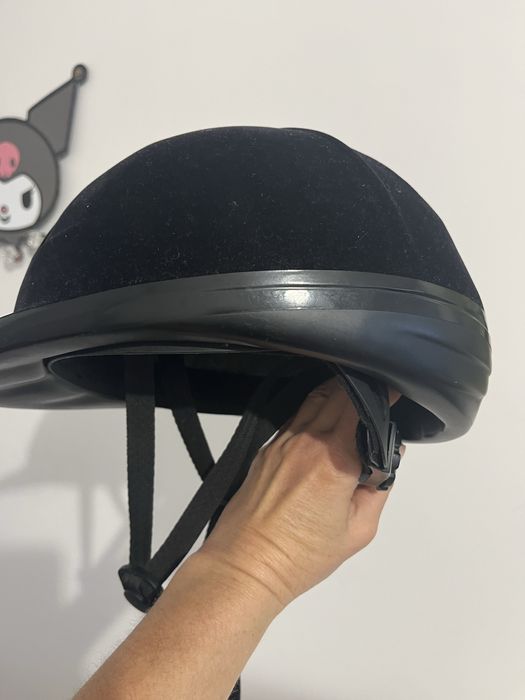 Kask jeździecki czarny SMJ Sport M
