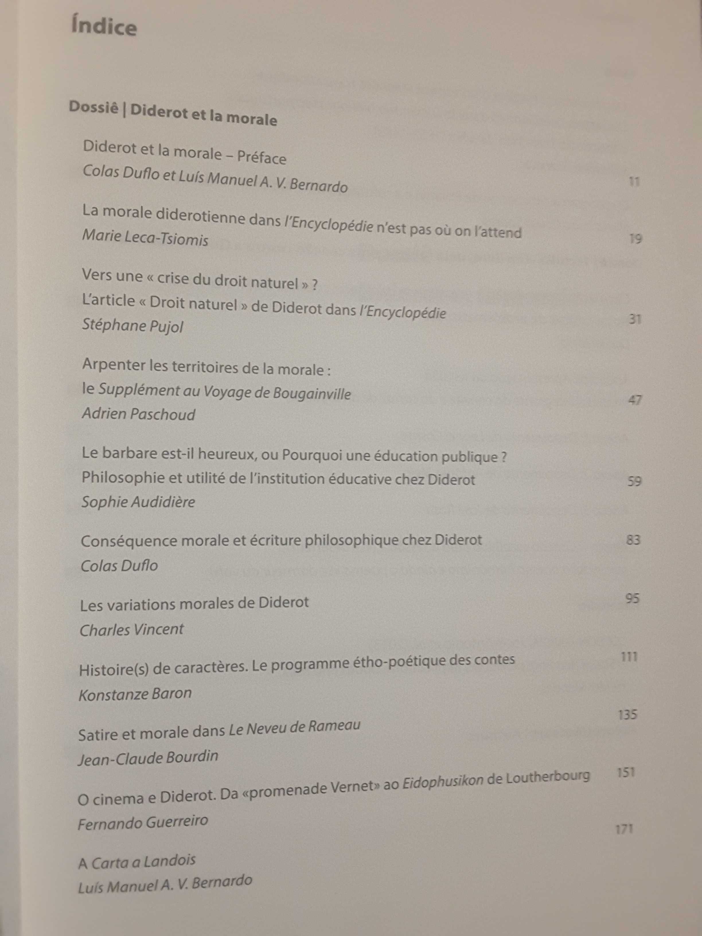 Colóquio sobre Diderot / Diderot et sa Morale