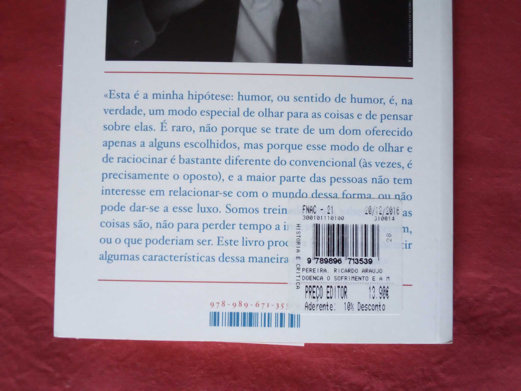 Livro  "A doença, o sofrimento e a morte entram num bar", de Ricardo