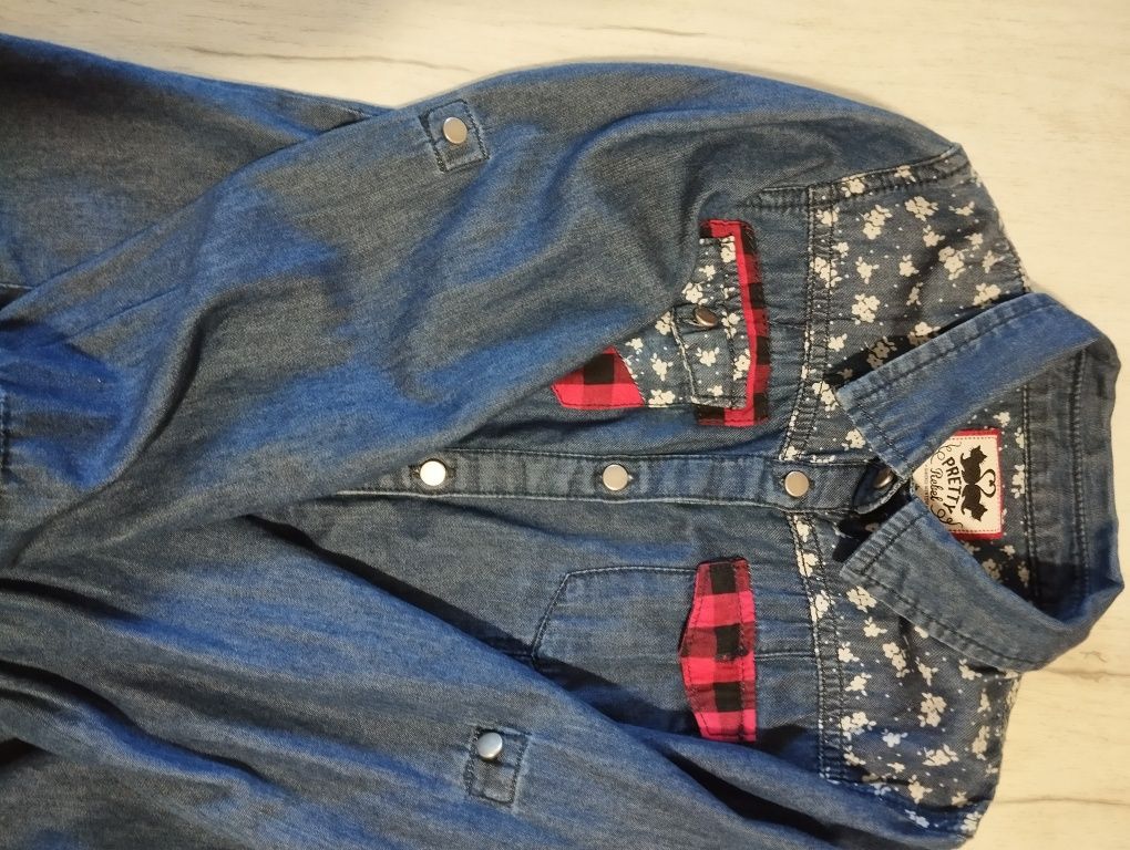 Рубашка блузка сорочка джинсовка джинсова курточка школу