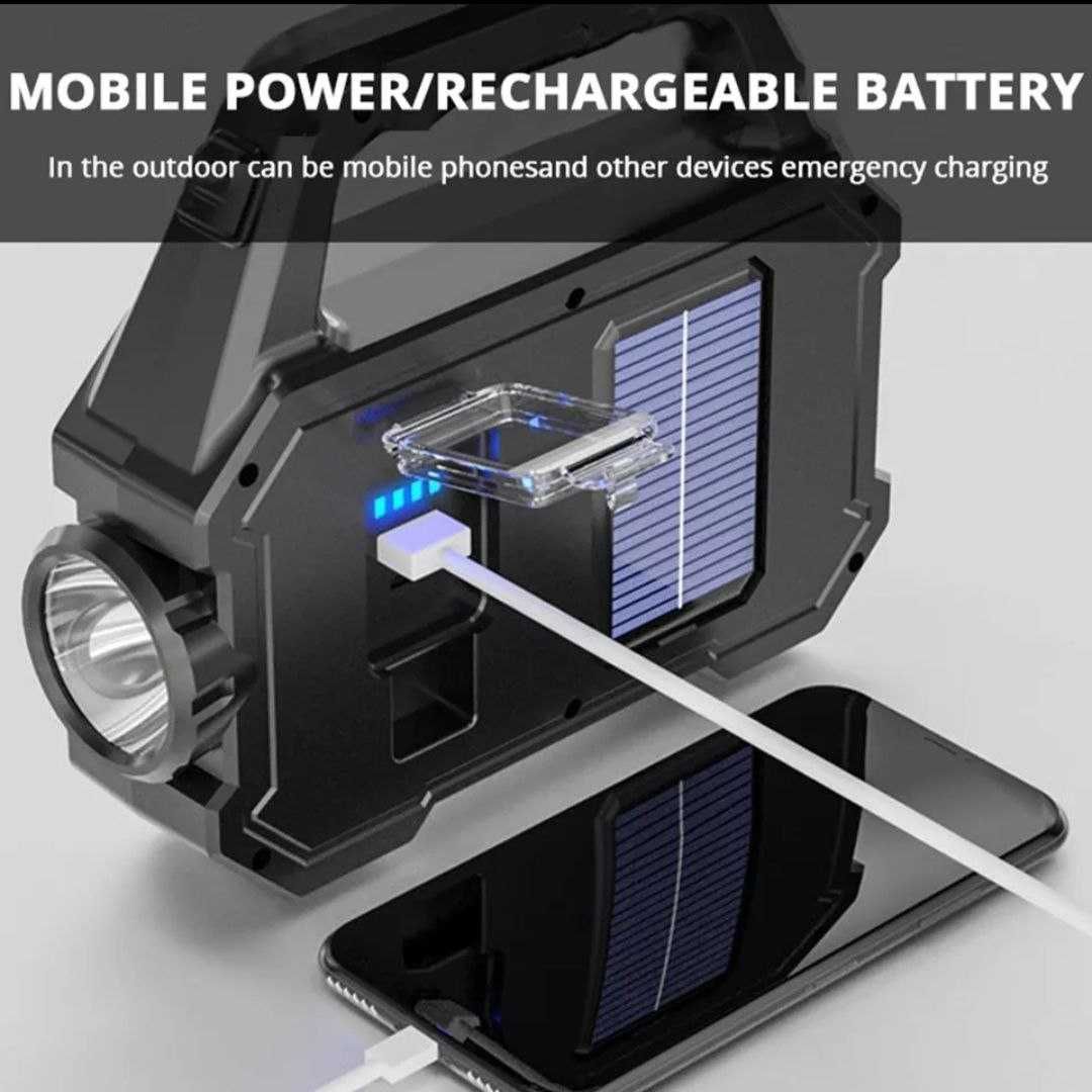 Latarka Lampa Akumulator Powerbank Solarna 6Tryb