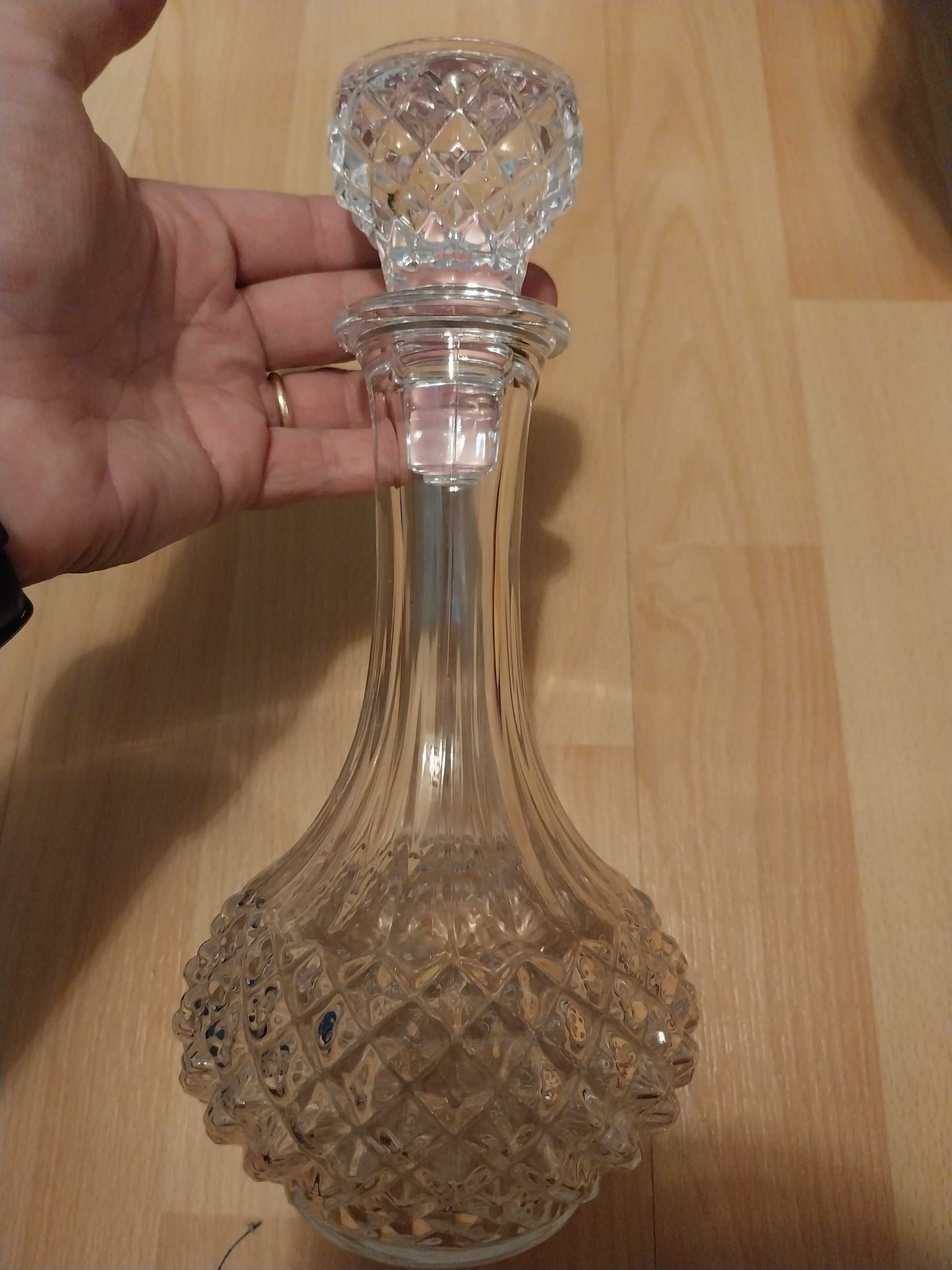 Conjunto cristal garrafa licor e 6 copos conjunto completo