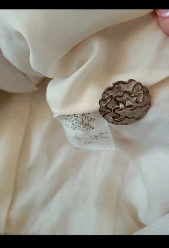 Kremowy żakiet marynarka vintage retro bawełna wiskoza S M