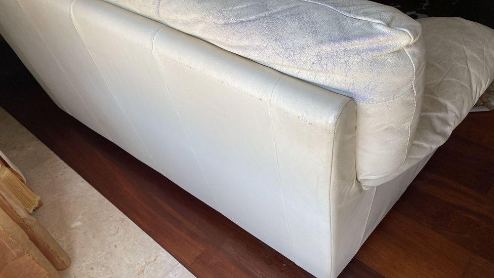 Sofa 2 lugares pele branca Divani & Divani