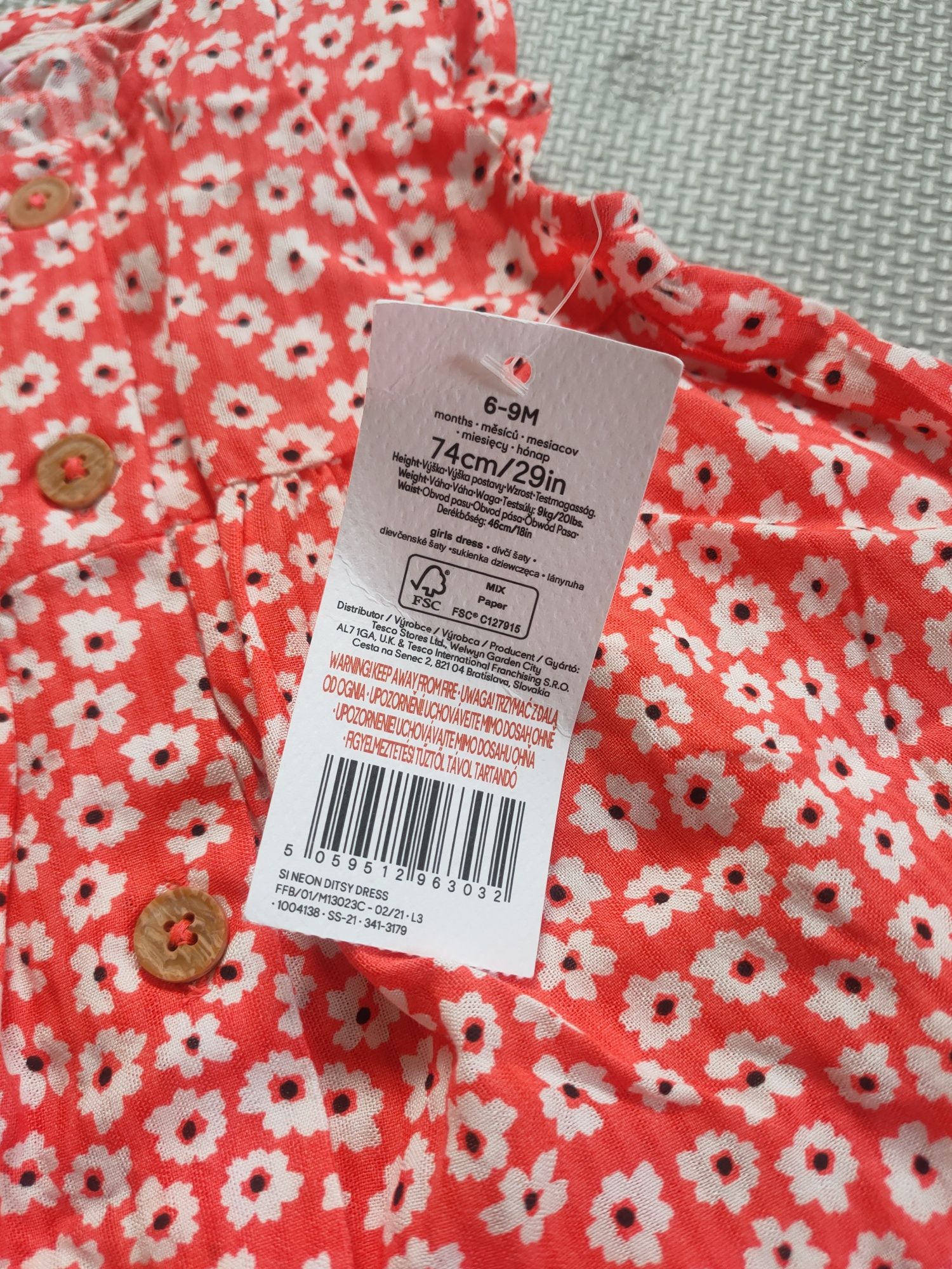 Sukienka na wiosnę lato F&F Tesco r. 74