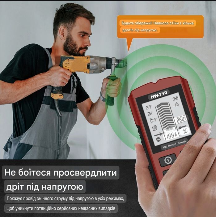сканер (детектор скрытой проводки/конструкций), модель HW-710. Profile