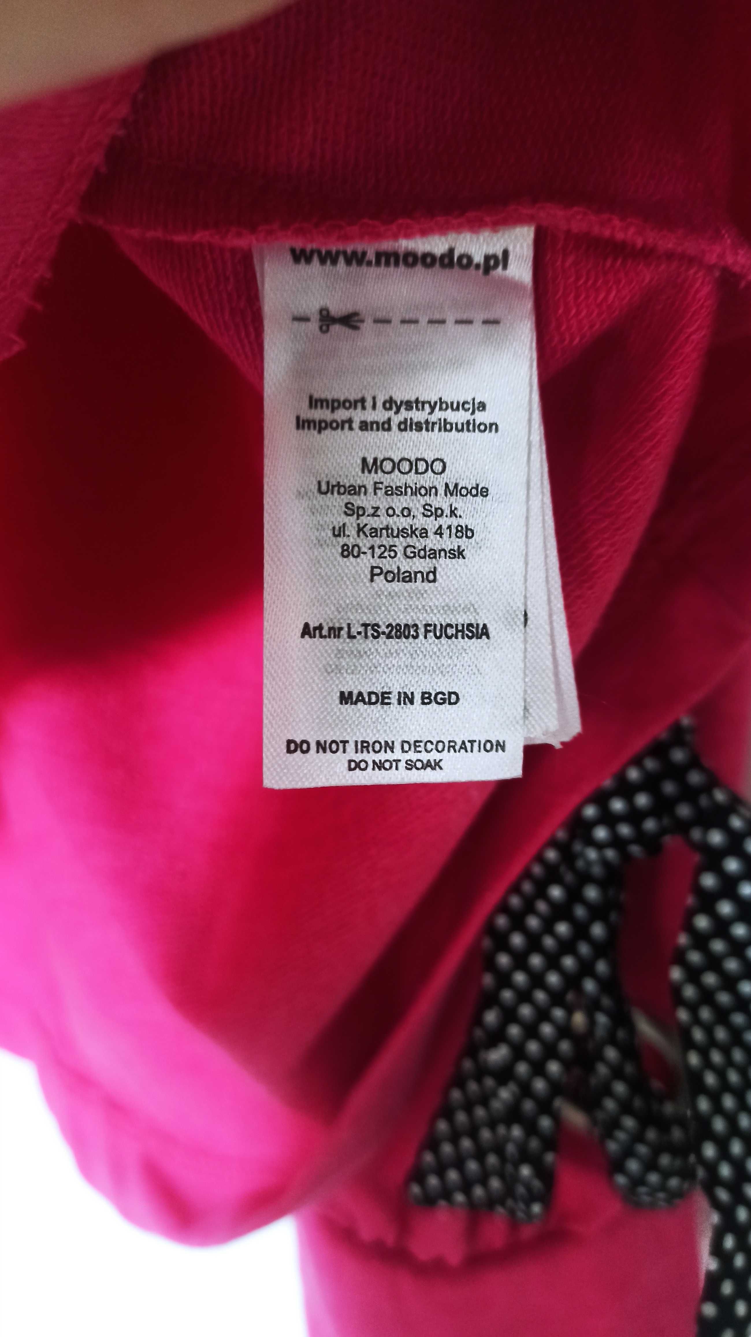 Różowy sweter z wiązaniami Moodo