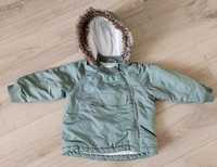 Oliwkowa dziecięca kurtka zimowa H&M, r. 86, 12-18 miesięcy.