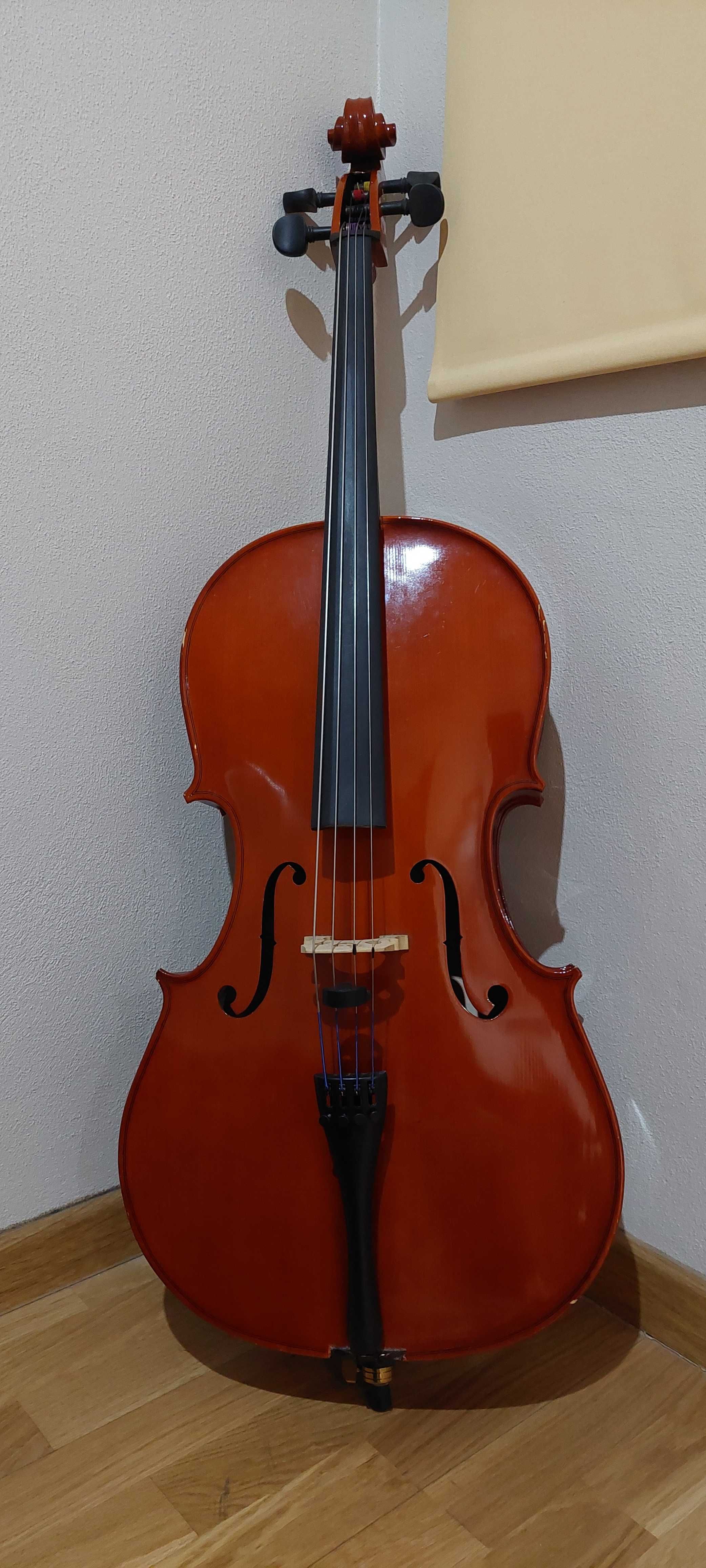 Violoncelo 3/4 com capa e estante para partituras