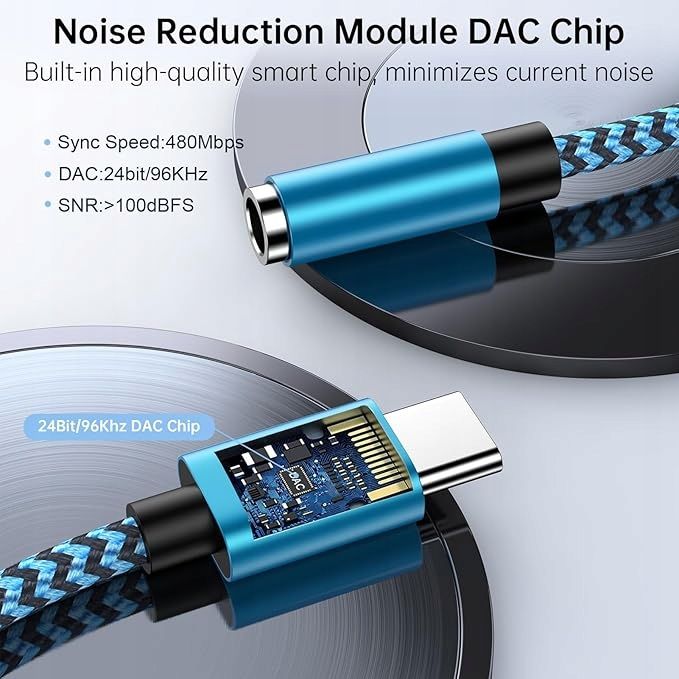 Adapter przejściówka USB C na jack do gniazda słuchawkowego 3,5  20cm