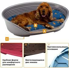 Пластиковий лежак для собак Siesta Deluxe Fеrplast, Сіеста Делюкс 2,4,