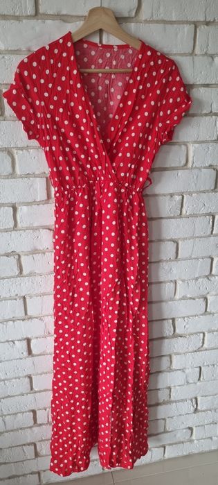 Sukienka długa letnia w groszki rozmiar uniwersalny