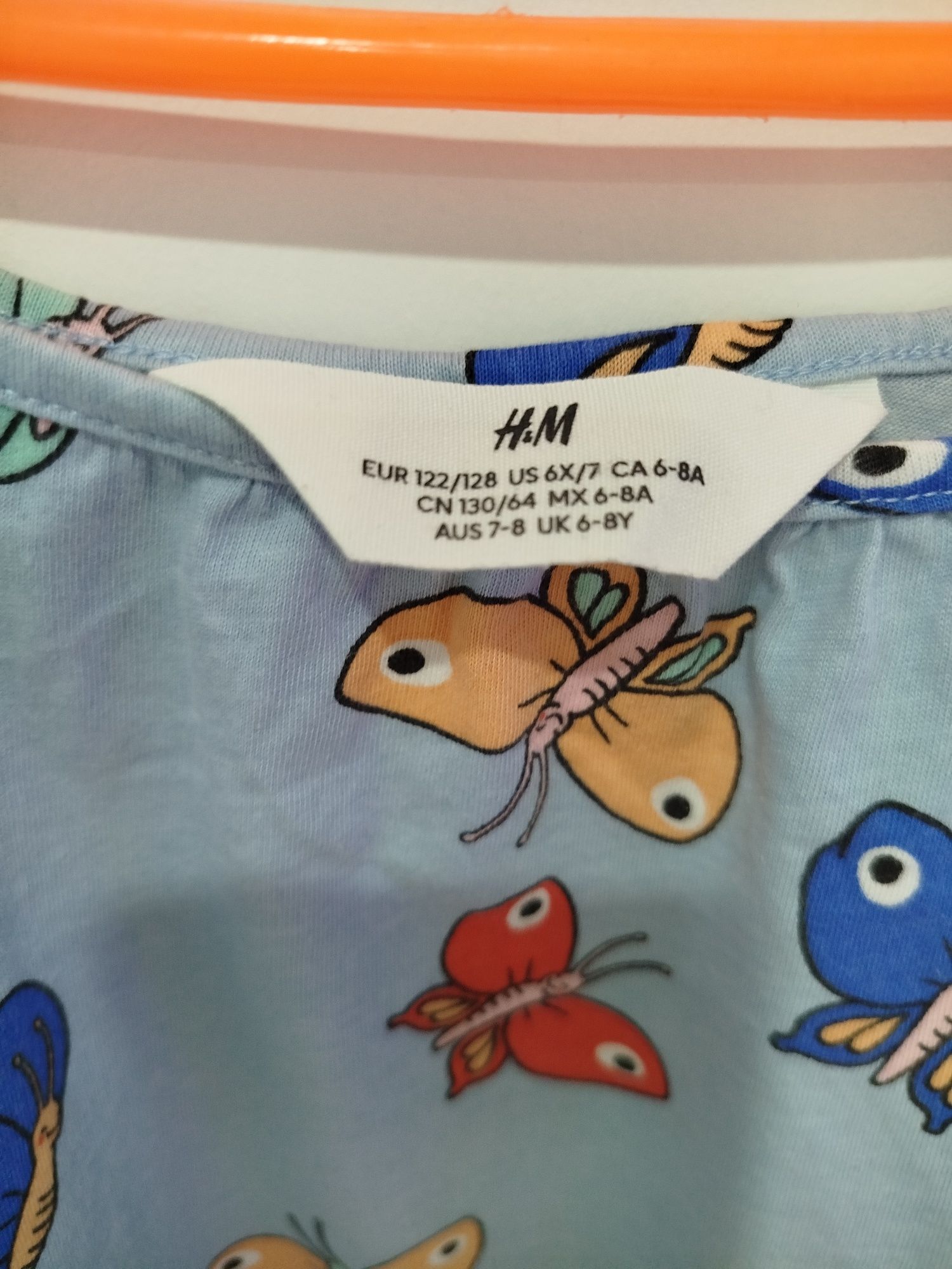 Koszulka w motyle, H&M r.122/128