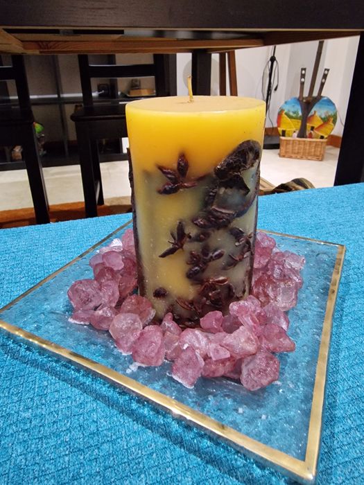 Vela decorativa com base