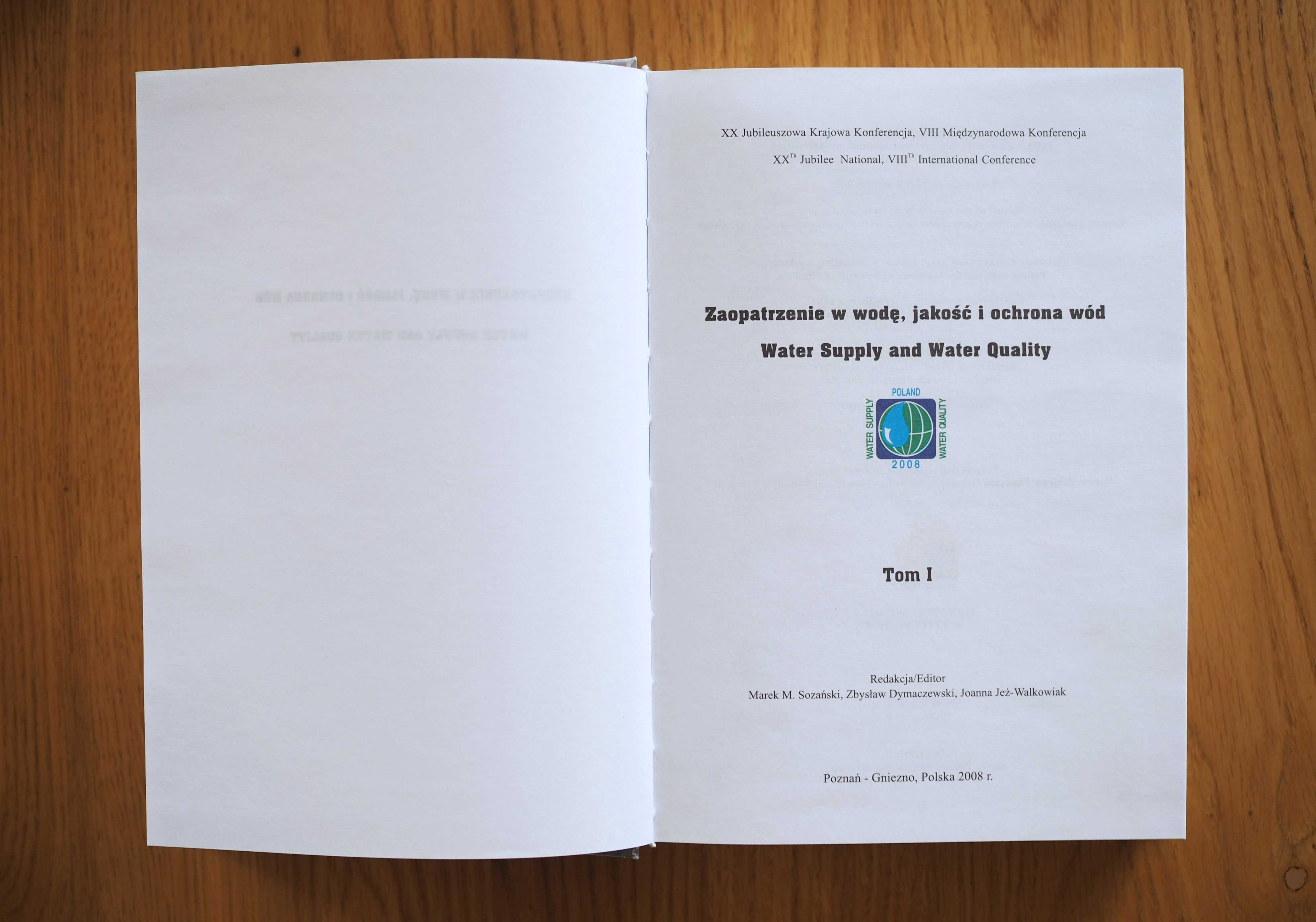 Zaopatrzenie w wodę, jakość i ochrona wód tom I, II