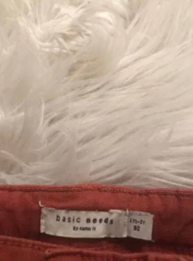Spodnie skinny jeansy cegła name it 92 rude brąz święta