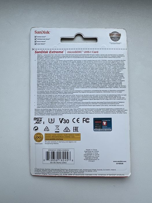 Карта пам’яті SanDisk extreme microsd 256 Gb