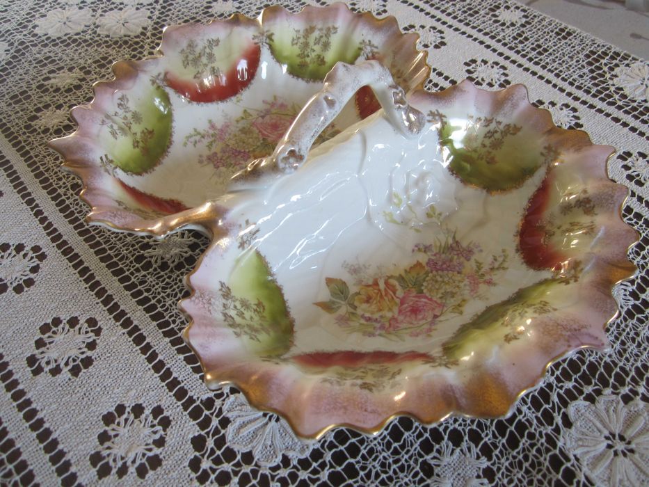 Kabaret, podwójny, duży, półmisek, Carl Tielsch, koniec XIX w.