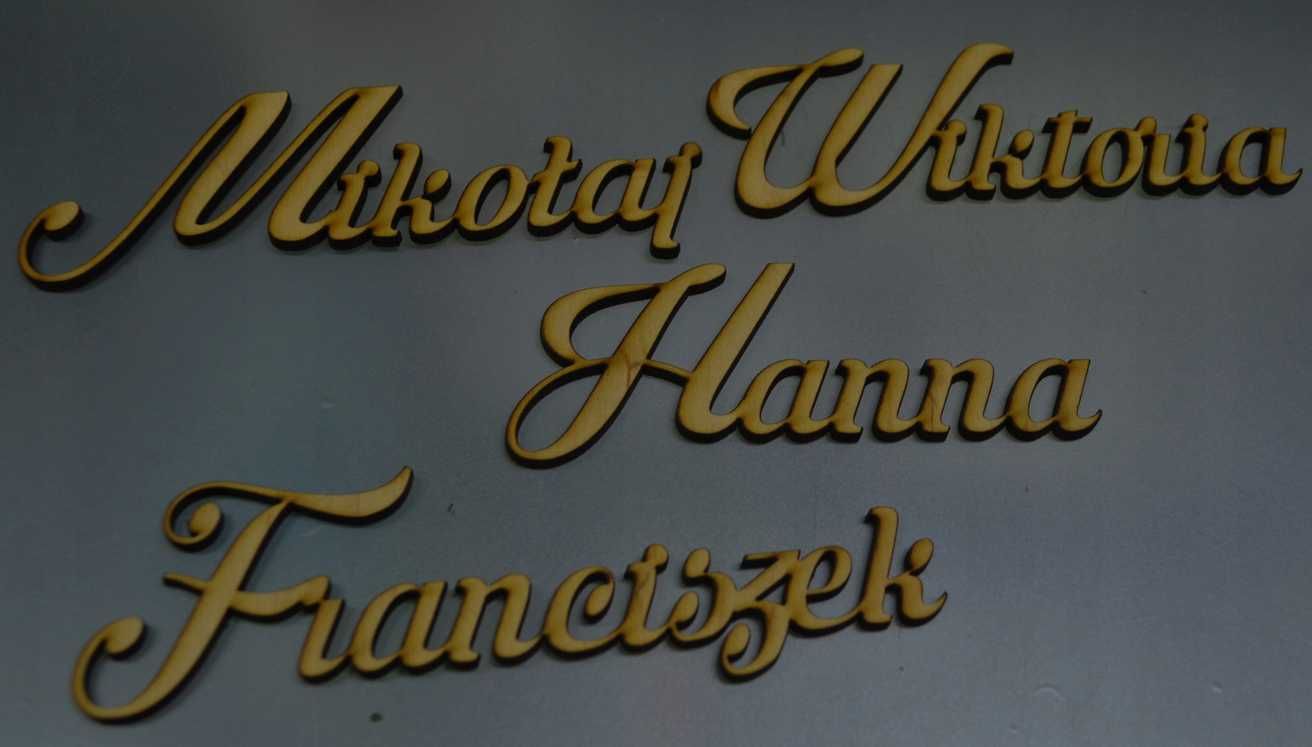Dowolny Napis Imię wyraz drewniany sklejka 4 cm dekoracja