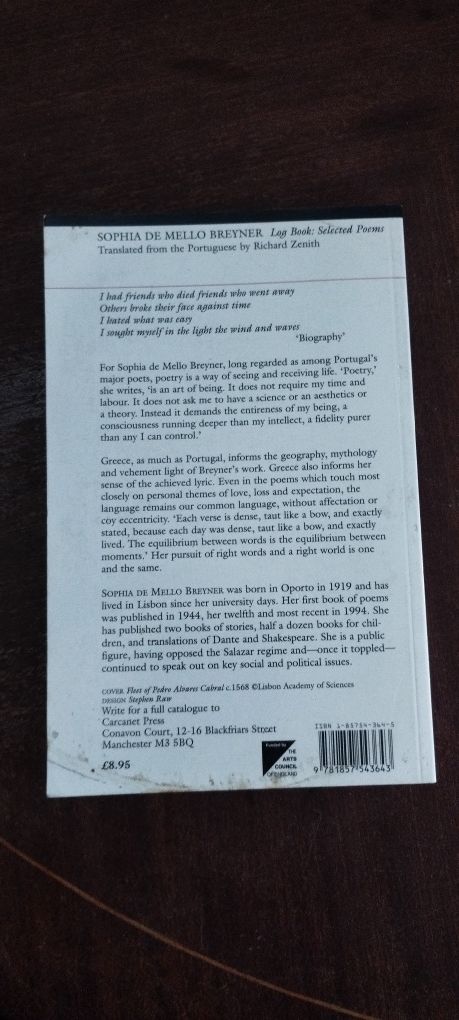 Sophia de Melo Breyner log book : selected poems