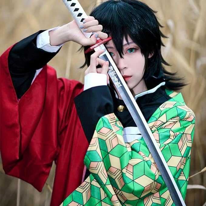 Zestaw STRÓJ KOSTIUM Kimono Demon Slayer Tomioka Giyuu Roz. XL