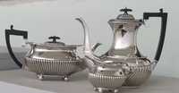 Serviço de chá inglês antigo banhado a prata