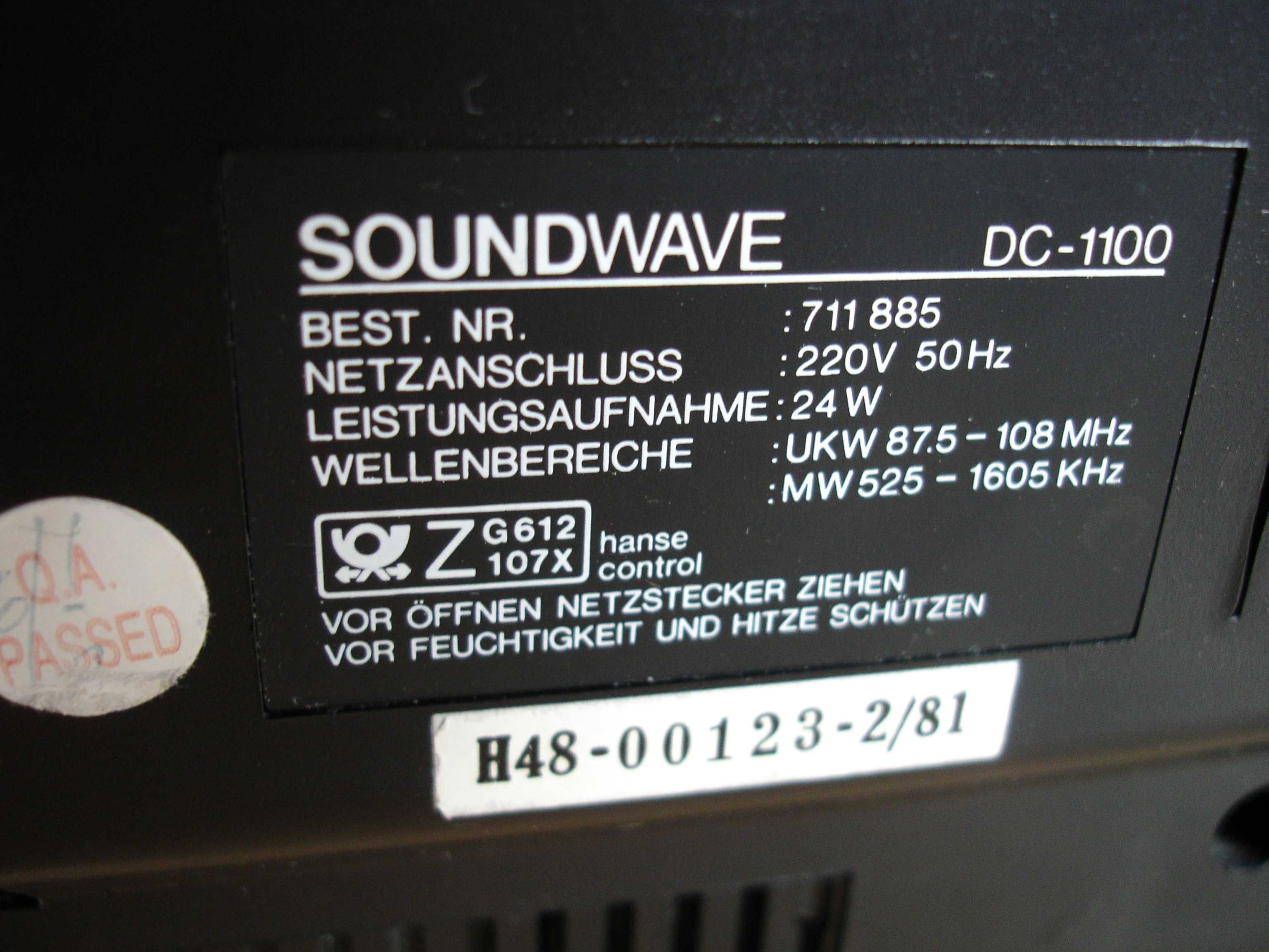 Radiomagnetofon SOUNDWAVE DC-1100