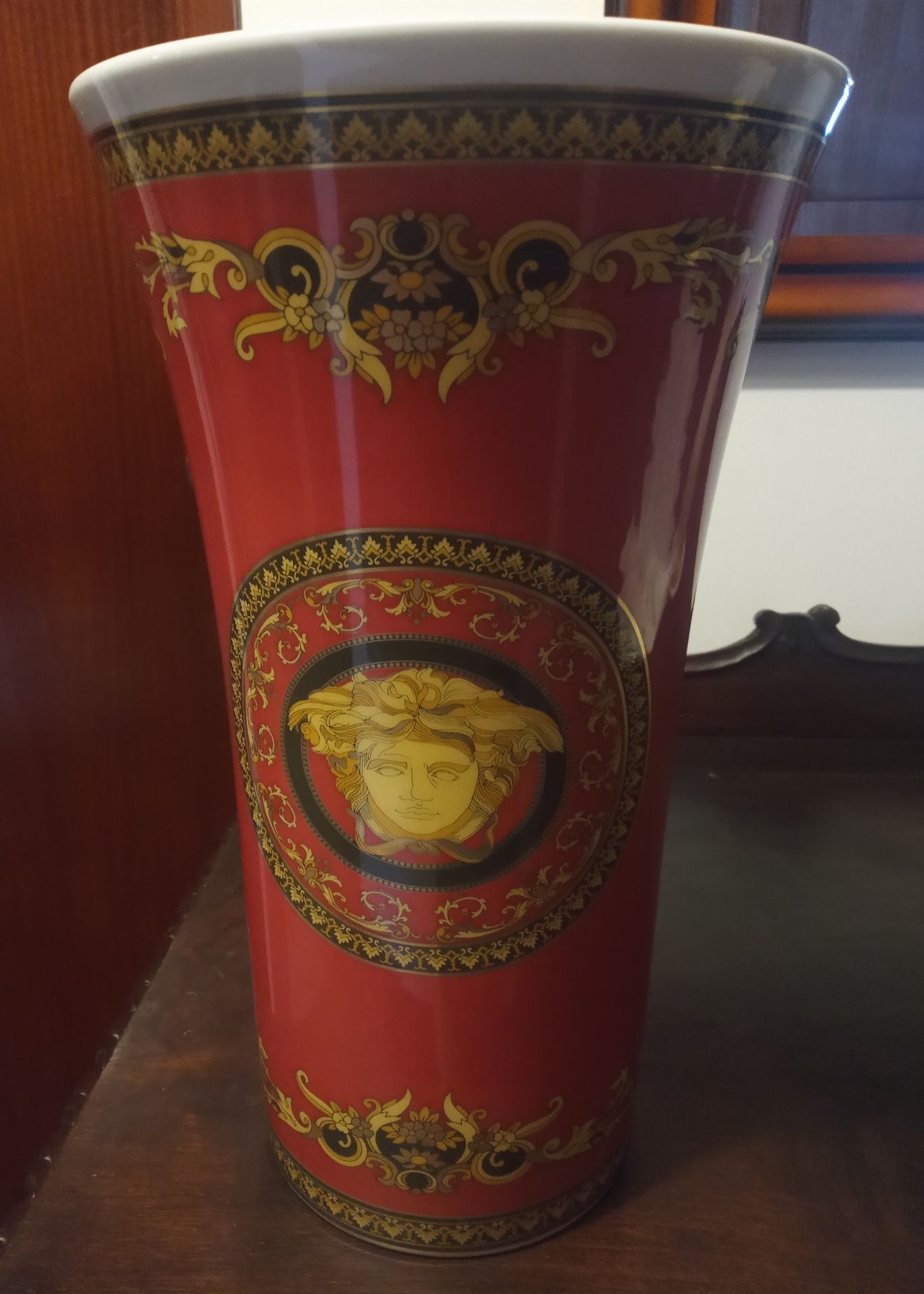 Vaso de porcelana Rosenthal Versace Medusa Rosso 34 cm