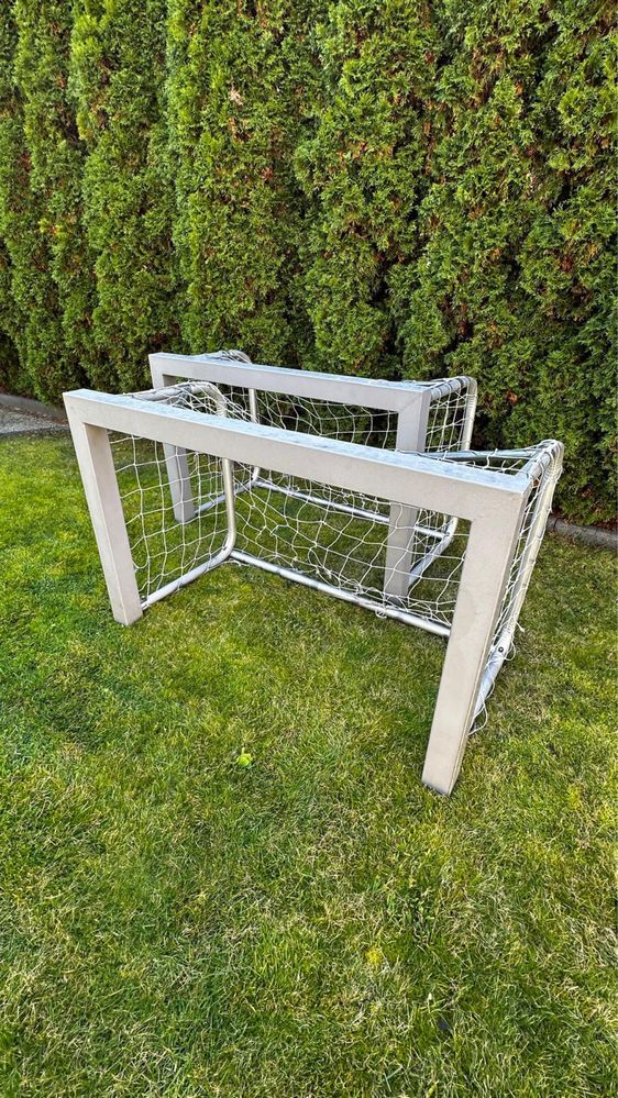 Bramki do piłki nożnej 2 szt-stabilna, aluminium, 136x90x67, Romisport