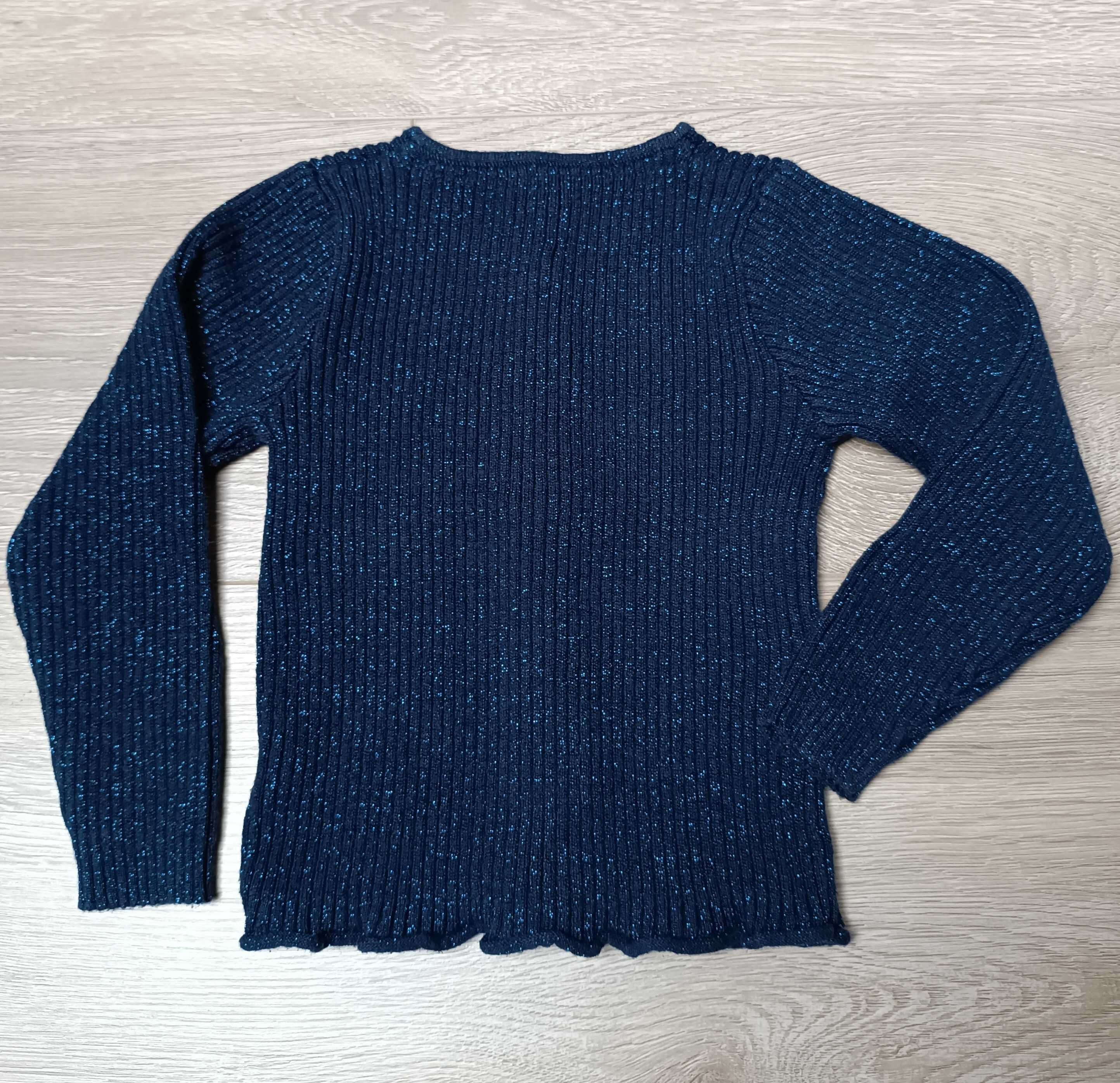 Granatowy sweter metalizowana nitka błyszczący 'Nutmeg' 86/92