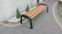 Ławka parkowa bez oparcia 187 cm, certyfikat na plac zabaw