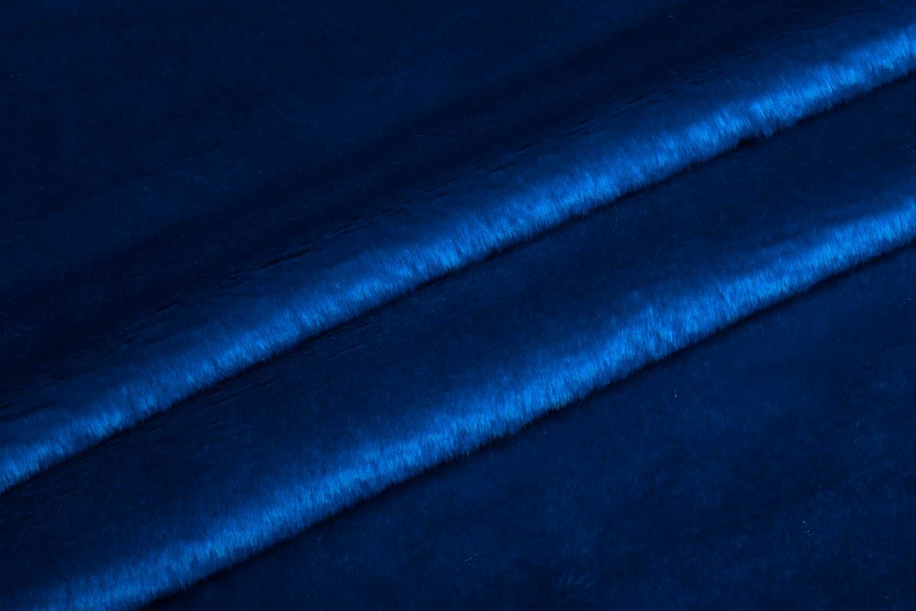 Dzianina pluszowa sztuczne futerko kolor niebieski KW1273